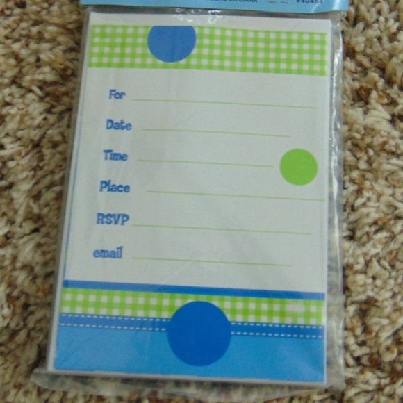 1st Birthday Party Turtle 24 Invites & 16 Table Decorations Turtle Kids Green - Picture 6 of 6